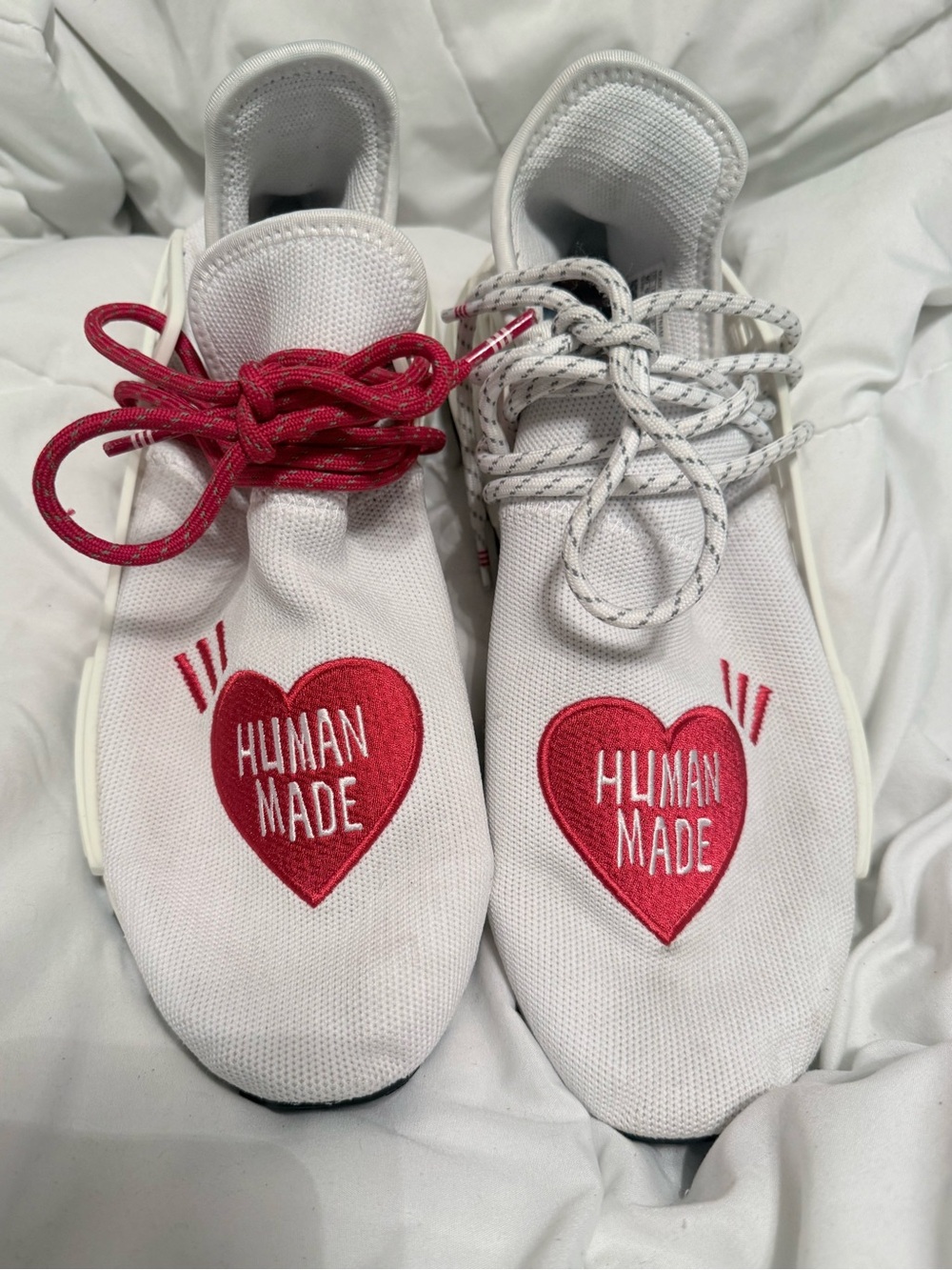Men’s 10 Adidas x Pharrell Williams x Human Made NMD Hu "Love" sneakers,